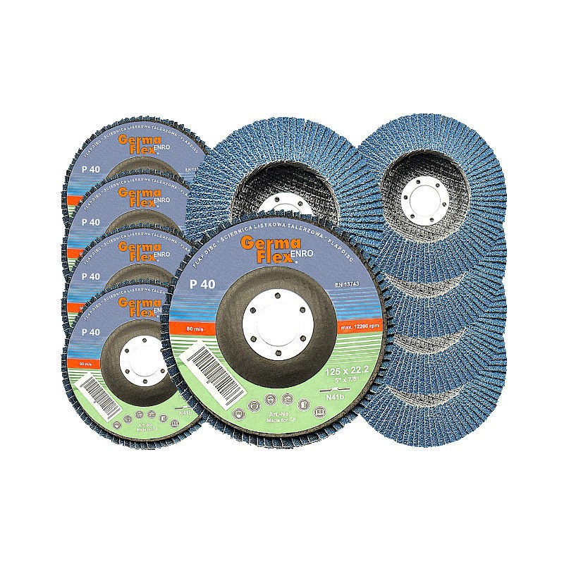 10x ENRO 125 P40 Cyrkon tarcza ściernica lamelkowa listkowa Germaflex