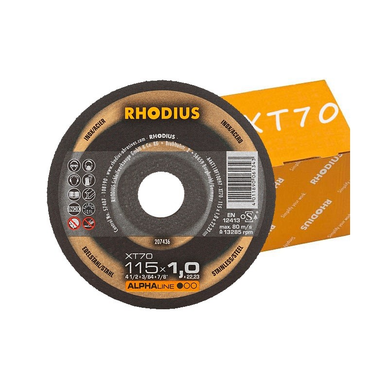 1x Rhodius XT70 115x1,0 Niemiecka Tarcza do cięcia metalu