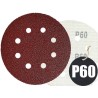 50x Krążki 125mm P60 8-otworów Papier ścierny na rzep korund GLS5
