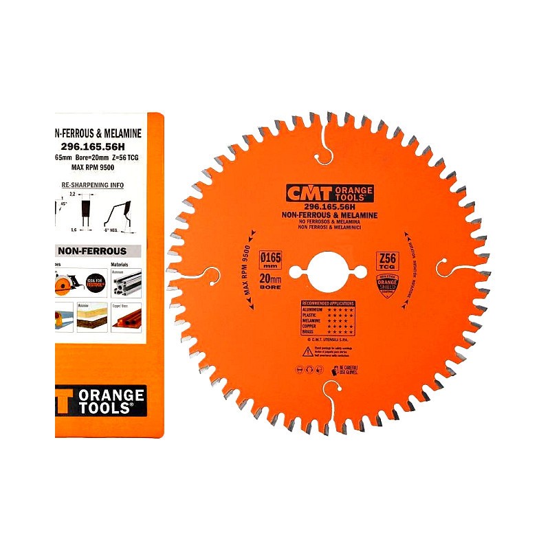 CMT 165x20x56T Tarcza widiowa piła do aluminium mosiądzu 296.165.56H