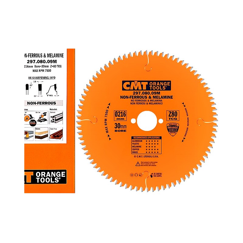 CMT 216x30x80T Tarcza widiowa piła do aluminium mosiądzu 297.080.09M