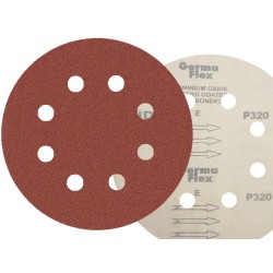50x Krążki KND 125mm P320 8-otw Papier ścierny na rzep elektrokorund op. 50 szt! GLS5