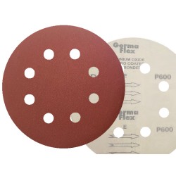 50x Krążki KND 125mm P600 8-otw Papier ścierny na rzep elektrokorund op. 50 szt! GLS5