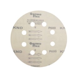 50x Krążki KND 125mm P600 8-otw Papier ścierny na rzep elektrokorund op. 50 szt! GLS5
