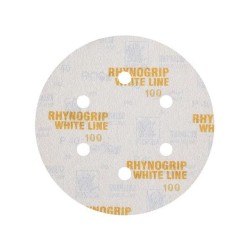 50x INDASA WHITE 150mm P100 6-otworów Papier ścierny na rzep whiteline GLS3 6H