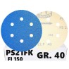 50x Krążki PS21 150mm P40 GLS3 6-otworów Papier ścierny na rzep KLINGSPOR