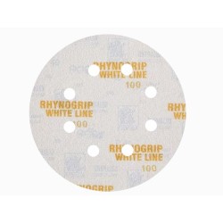 50x INDASA WHITE 125mm P100 8-otworów Papier ścierny na rzep whiteline GLS5 8H