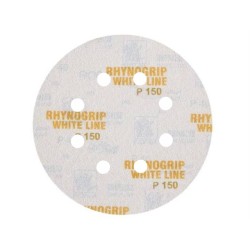 50x INDASA WHITE 125mm P150 8-otworów Papier ścierny na rzep whiteline GLS5 8H