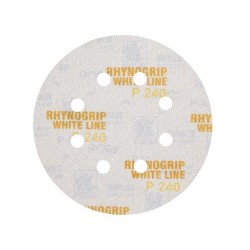 50x INDASA WHITE 125mm P240 8-otworów Papier ścierny na rzep whiteline GLS5 8H