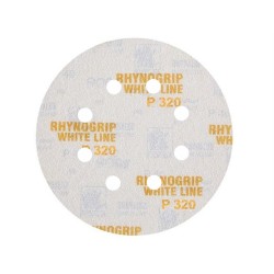 50x INDASA WHITE 125mm P320 8-otworów Papier ścierny na rzep whiteline GLS5 8H
