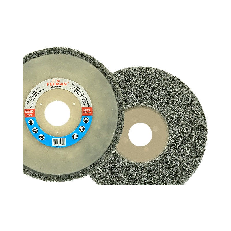 Włóknina tarcza polerska sprasowana do szlifowania polerowania FELMAN 125 na szlifierkę