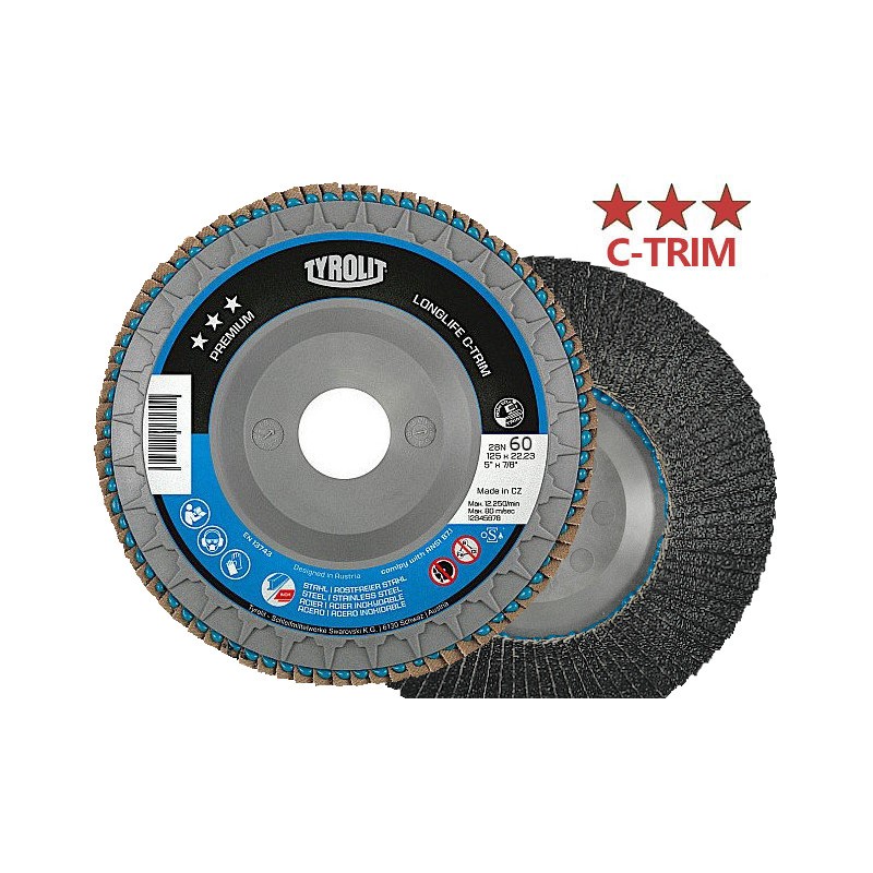 1x Tyrolit C-TRIM 125 P80 Ściernica Tarcza Lamelkowa Listkowa Premium
