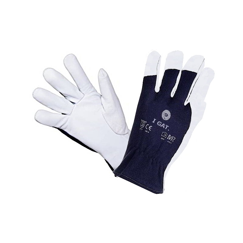 1x Kozia Skóra Roz. 9 Rękawice Robocze Skórzane GAT. 1