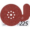 10x Krążki PL28 225mm P36 GLS38 8+1 -otworów Papier ścierny na rzep KLINGSPOR 9H