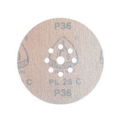 10x Krążki PL28 225mm P36 GLS38 8+1 -otworów Papier ścierny na rzep KLINGSPOR 9H