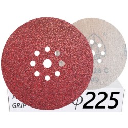 10x Krążki PL28 225mm P40 GLS38 8+1 -otworów Papier ścierny na rzep KLINGSPOR 9H
