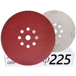 10x Krążki PL28 225mm P120 GLS38 8+1 -otworów Papier ścierny na rzep KLINGSPOR 9H