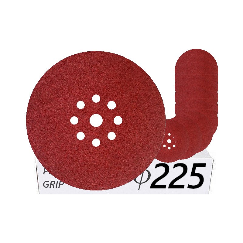 10x Krążki PL28 225mm P150 GLS38 8+1 -otworów Papier ścierny na rzep KLINGSPOR 9H