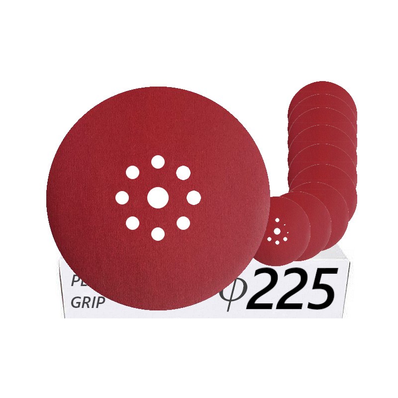 10x Krążki PL28 225mm P180 GLS38 8+1 -otworów Papier ścierny na rzep KLINGSPOR 9H