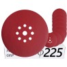 10x Krążki PL28 225mm P180 GLS38 8+1 -otworów Papier ścierny na rzep KLINGSPOR 9H