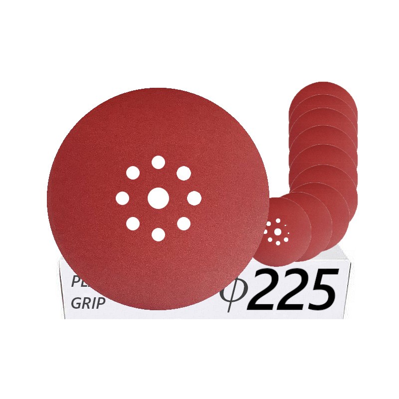 10x Krążki PL28 225mm P240 GLS38 8+1 -otworów Papier ścierny na rzep KLINGSPOR 9H