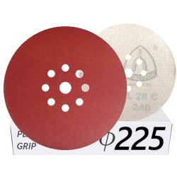 10x Krążki PL28 225mm P240 GLS38 8+1 -otworów Papier ścierny na rzep KLINGSPOR 9H