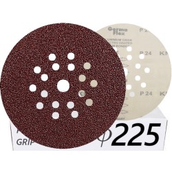 10x Krążki PL28 225mm P24 GLS55 18+1 -otworów Papier ścierny na rzep KND 19H