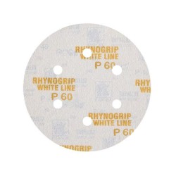 50x INDASA WHITE 150mm P60 6-otworów Papier ścierny na rzep whiteline GLS3 6H