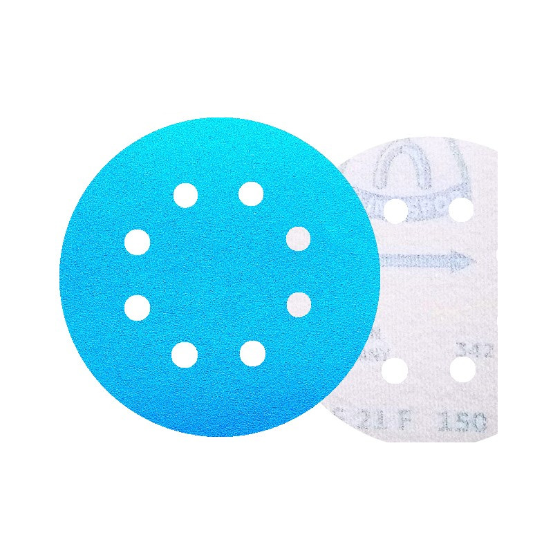 50x Krążki PS21 125mm P150 GLS5 (8-otworów) Papier ścierny na rzep KLINGSPOR