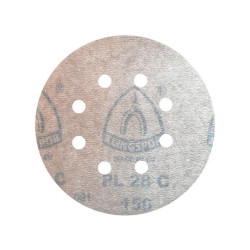 50x Krążki PL28 125mm P150 GLS5 (8-otworów) Papier ścierny na rzep KLINGSPOR