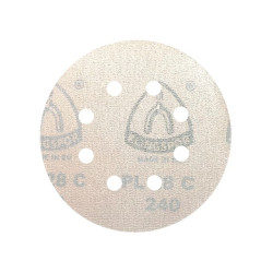 50x Krążki PL28 125mm P240 GLS5 (8-otworów) Papier ścierny na rzep KLINGSPOR