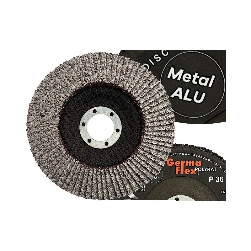 ALU POLYKAT 125 P 36 Tarcza Listkowa lamelka do szlifowania aluminium metalu