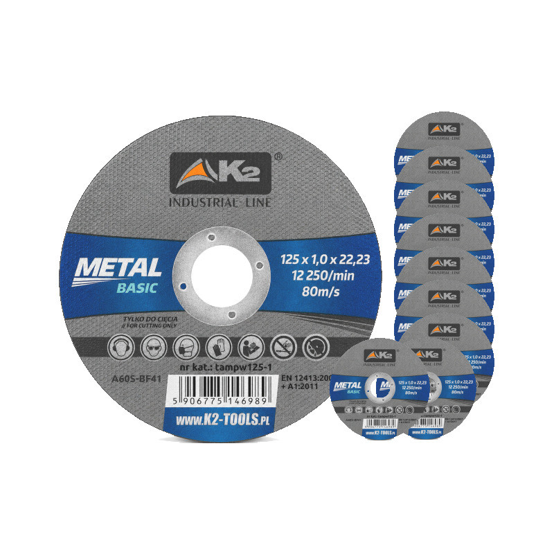 10x K2 Basic 125x1,0 Tarcze tarcza do cięcia metalu