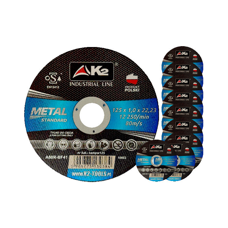 10x K2 STANDARD 125x1,0 POLSKA Tarcze tarcza do cięcia metalu