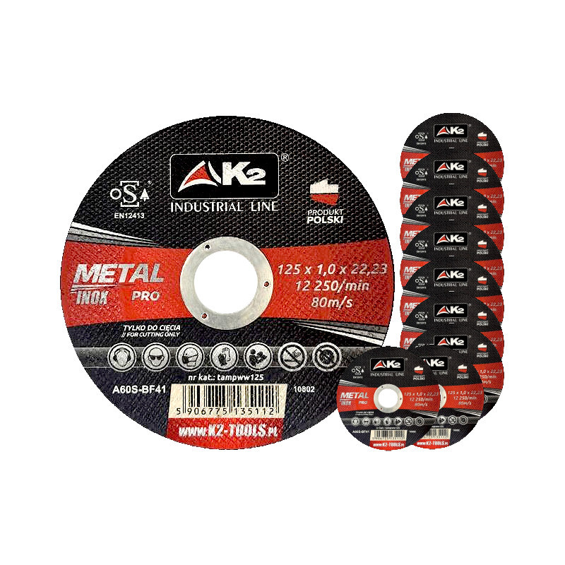 10x K2 PRO PL 125x1,0 POLSKA Tarcze tarcza do cięcia metalu