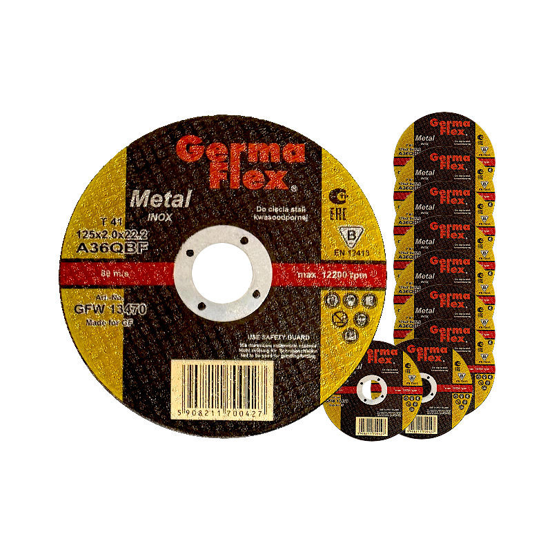 10x Germaflex Inox 125x2,0 Tarcza do cięcia metalu
