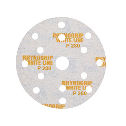 50x INDASA WHITE 150mm P280 15-otworów Papier ścierny na rzep whiteline GLS47 15H