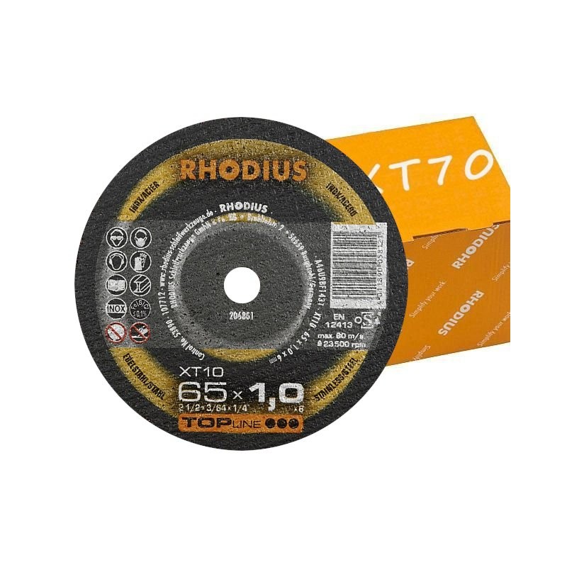 1x Rhodius XT10 65x1.0x6 Niemiecka Tarcza do cięcia metalu