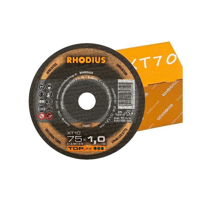 1x Rhodius XT10 75x1.0x10 Niemiecka Tarcza do cięcia metalu