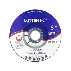 1x MITTOTEC 125x6.0 Tarcza do szlifowania metalu