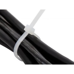 100x Opaski Kablowe 200x2,5 Zaciskowe Białe Transparentne Trytki