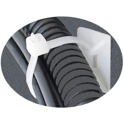 100x Opaski Kablowe 200x2,5 Zaciskowe Białe Transparentne Trytki