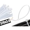 100x Opaski Kablowe 370x3,6 Zaciskowe Białe Transparentne Trytki