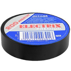 ELECTRIX 200 Premium 19mm x 18mb Taśma Izolacyjna Czarna Anticor