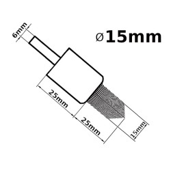 Pędzelkowa 15mm Stożkowa Trzpieniowa Szczotka Drut Falowany Stalowy Szczotpol PL 611