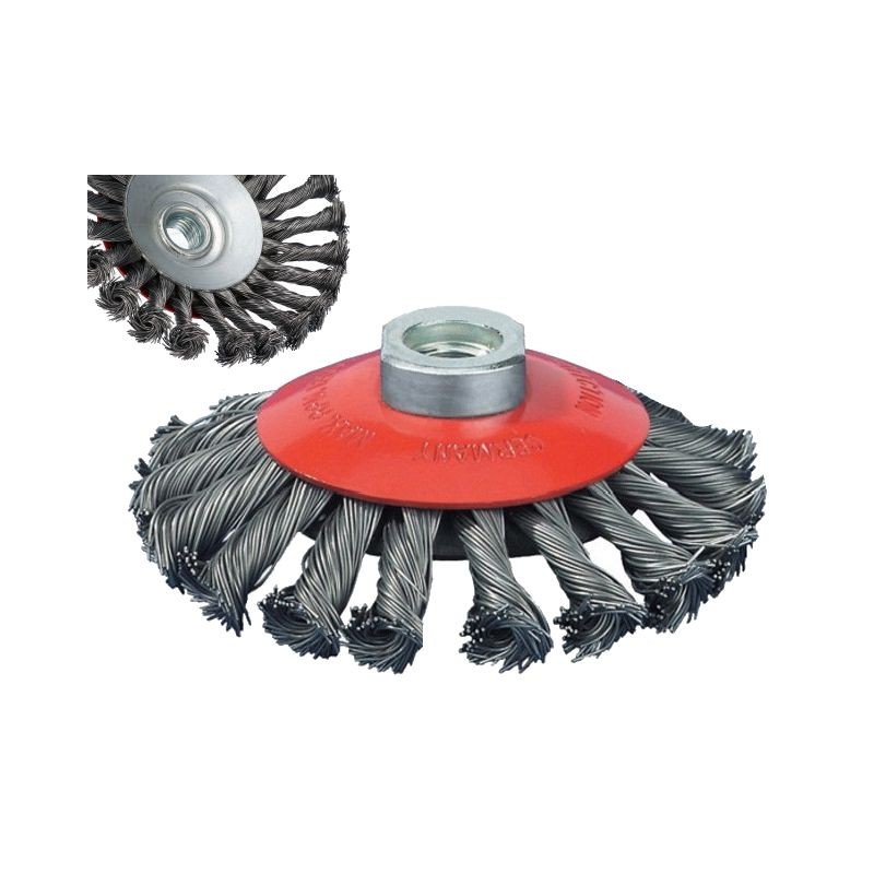 M14 Stożkowa 115mm Splatany Drut Szczotka 041