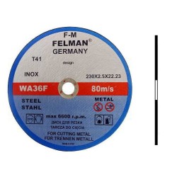 1x Felman 230x2,5 Tarcza do cięcia metalu
