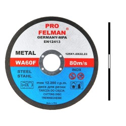 10x Felman PRO 125x1,0 Tarcza do cięcia metalu