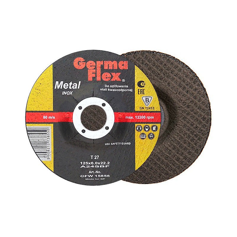 1x Germaflex Inox 125x6,0 Tarcza do szlifowania metalu